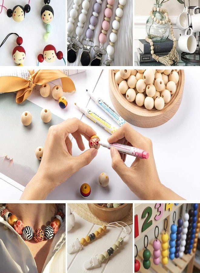 دي آي واي كرافتس أشغال يدوية ٢٦٠، خرز خشبي طبيعي، خرز خشبي دائري للأعمال اليدوية، زينة يدوية، صنع المجوهرات، خرز لتضفير الشعر، مجوهرات الضفائر، صنع الأساور والقلائد، حمالات الصدر (٢٦٠) - Image 4